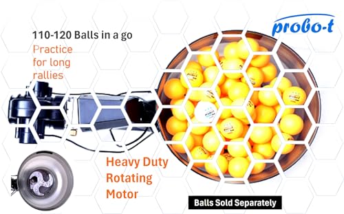 Image of probo-t Sports Ami Table Tennis Robot 1804 with Oscillation, 110-120 Balls Capacity, Multiple Spin Options