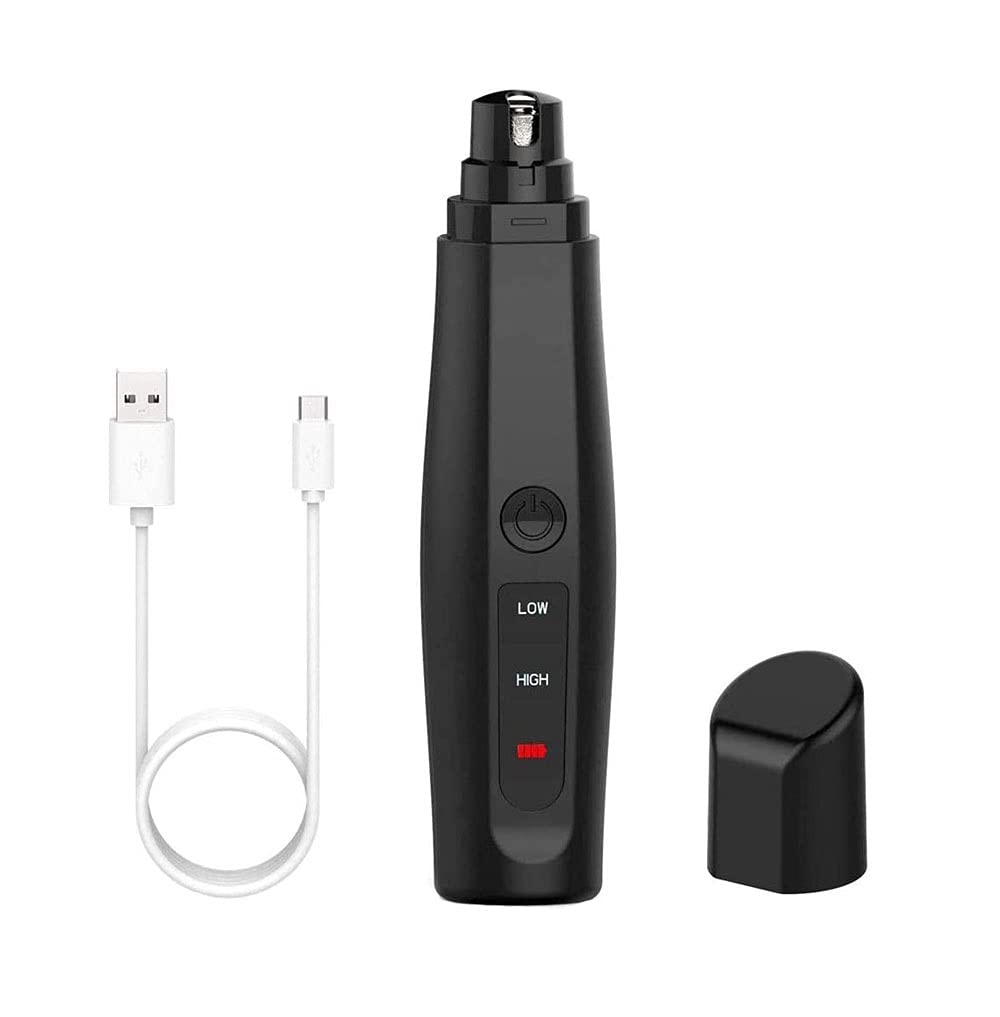 Molinillo de uñas de 2 velocidades del clavo del perro Trimmer del clavo del animal doméstico eléctrico Piedra del clavo de la mascota eléctrica Patas sin dolor PAWS PILLINDER USB RECARGABLE ARI