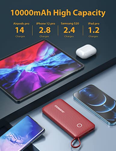 Alongza 3 Pack Portable Phone Charger Power Bank Built In Cable Power Bank For Iphones Slim Lightweight Usb Battery Pack External Cell Phone Charger #TOP3