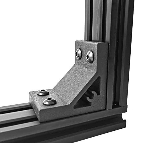 Image of 12pcs 2040 Angle Bracket Corner 2040 Extruded Aluminum Hardware V-Slot Accessories T-Slotted with T Nuts and Screws for 2040 Aluminum Profile 3D Printer Frame Accessories Black