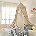 Bunnikins & Clover Bed Canopy for Girls Boys Bedroom Decor, Round Dome Mosquito Net for Baby Crib, Nook Castle Game Tent Nursery Decoration for Child, Play or Reading (Khaki)