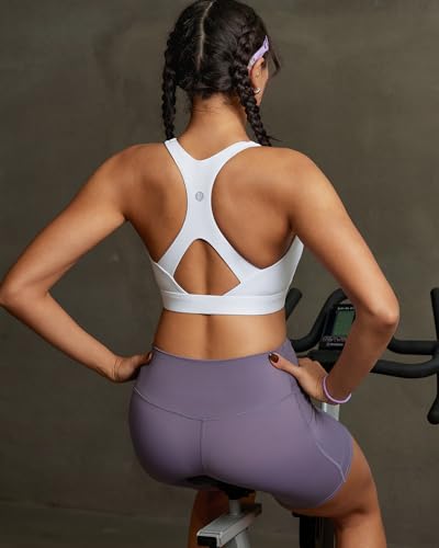 Image of RUNNING GIRL Sports Bras for Women High Support,Molded Cup Racerback Sports Bra with Sewn in Pads Workout Running Bra(WX3176White,M)