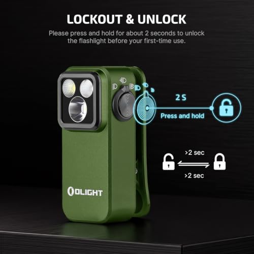 Image of OLIGHT Oclip Pro EDC Flashlight Clip-on Light, Rechargeable 500 Lumens with Three Lighting Solutions Type-C Charging, Magnetic Flash Lights for Signaling, Cycling, Outdoor or Indoor Use(OD Green)