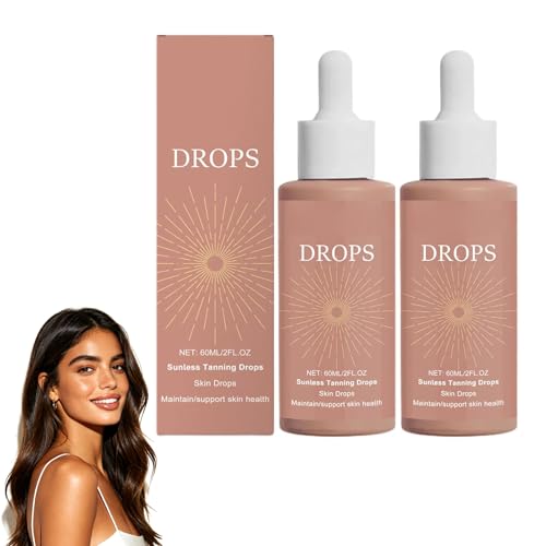 SunGlow Drinkable Tanning Drops 2026 Tanning Drops for Drinking SunGlow Drops for Drinking for All Skin Types (2 Bottle)