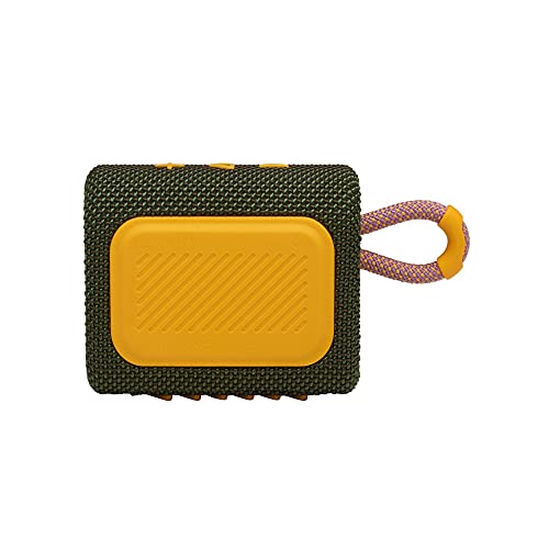 JBL Go 3: Portable Speaker with Bluetooth, Built-in Battery, Waterproof and Dustproof Feature - Green (Renewed)