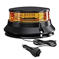 WINECO LED Amber Strobe Beacon Lights, Safety Warning Emergency Hazard Rotating Flashing Lights for Forklift Truck, Tractor, Golf Carts, ATV, Postal Car, 12-24V Magnetic Base and Permanent Mount