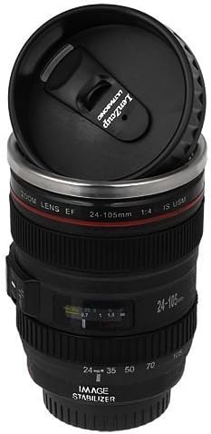 LANDUSA Travel Coffee Mug Camera Lens Mug-black