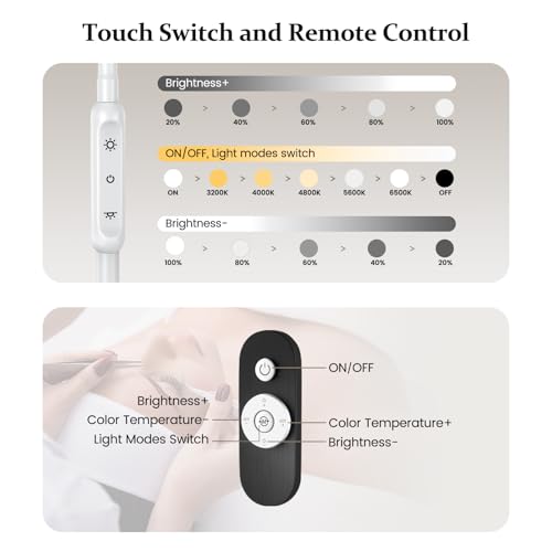 Image of Mznoo Lash Light with Tool Tray, 2500LM Moon Light for Lash Tech, White