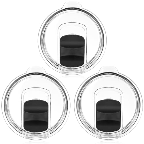 3 Pack Tumbler Lids for Yeti, 20 oz Magnetic Replacement Tops for 20 oz Tumbler, 16 oz Pints, 10/24 oz Mug, 10 oz Lowball, Spill Proof Covers with Magnetic Slider for Ozark Trail, Old Style Rtic