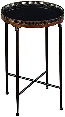 Deco 79 Metal Accent Table with Tray Top, 18" x 18" x 26", Black