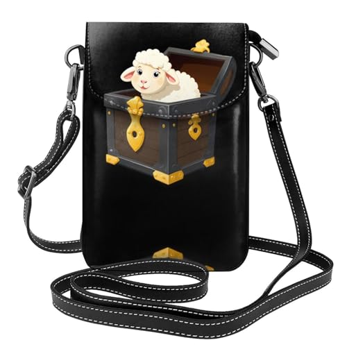 Sacoche téléphone portable en cuir véritable de haute qualité imprimé mouton délicat
