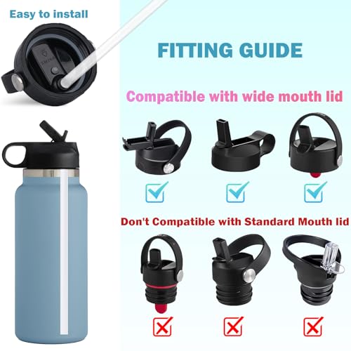 Image of LUCKINEE 6pcs Replacement Straws for Hydro Flask Wide Mouth 16-64oz