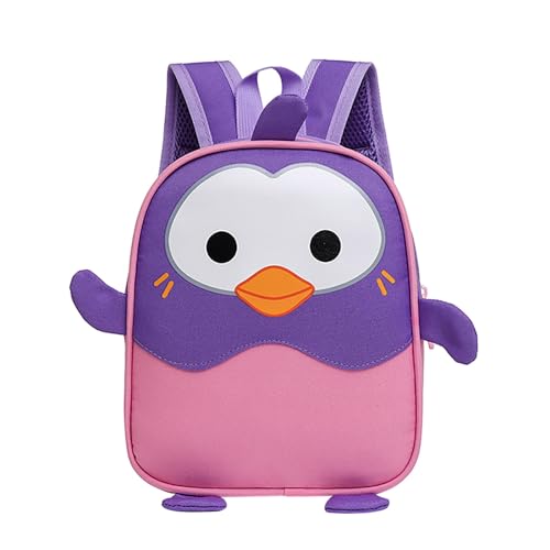 Penguin Fashion Toddler Backpack Cute Children School Animal Bag Small Backpacks Astronaut Backpack for Boys (Purple, One Size)