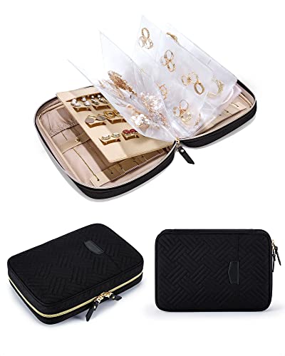MAKINGTEC Jewelry Travel Organizer Case, Transparent Jewelry Storage Book Ring Binder Jewelry Bags Clear Booklet Zipper Pouch Bag for Necklaces, Earrings, Rings, Bracelets
