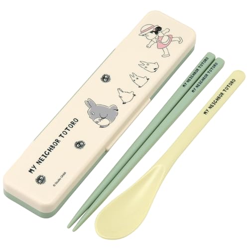 Skater Totoro Utensil Set - Includes Reusable Chopsticks, Spoon and Carrying Case - Authentic Japanese Design - Durable, Dishwasher Safe - Marching