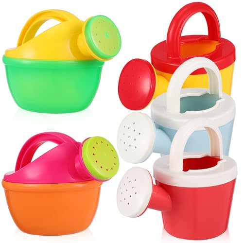 Toyvian 5er-Set Gießkannen für Kinder Kleine Gießkannen aus Kunststoff mit Griffen Badeeimer-Spielzeug Strandspielzeug für Kinder Gartengeräte Strandspielsand (2 Ausführungen)