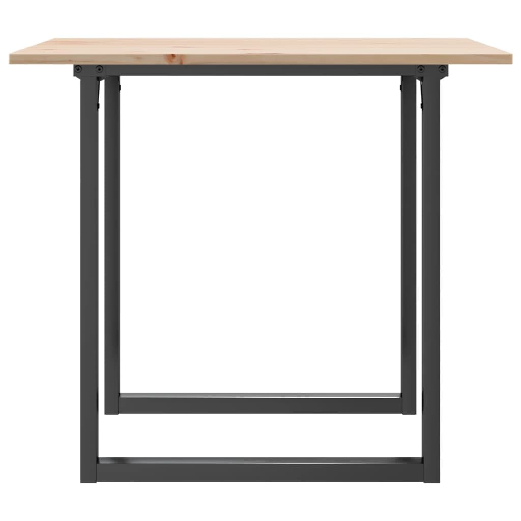vidaXL Mesa de Comedor Marco O Madera Maciza Pino y Acero 90x90x75 cm
