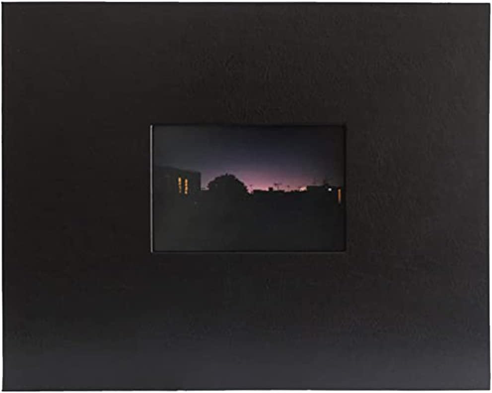 KoloNewport Scrapbook, 11" x 14", Ideal for Wedding Albums, Baby Books, and Travel Journals, Black Leather