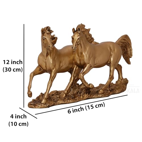 Galloping Horses Statue Showpiece for Living Room, Home Decor, Symbol of Success Tabletop Figurine for Weddings, Anniversaries, Festive Corporate Gifting (Race Horses) — photo — 4 of 9