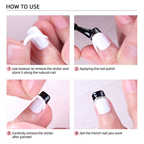 Yokilly French Manicure Nail Art Stickers, 1440 Pieces 3 Designs French Tip Nail Guides, Self-Adhesive Nail Decals Manicure Kits With Strips For Diy Decorations Stencil Tools (36 Sheets) #TOP4