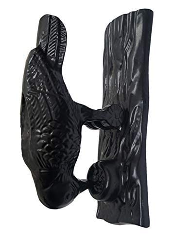 Adonai Hardware "Woodpecker" Antique Heavy Duty Cast Iron Front Entry Sturdy Stylish Ring Door Knockers (Matte Black) for Vintage Wooden Barn Shed Doors, Gates, Fences, Furniture and Farmhouse