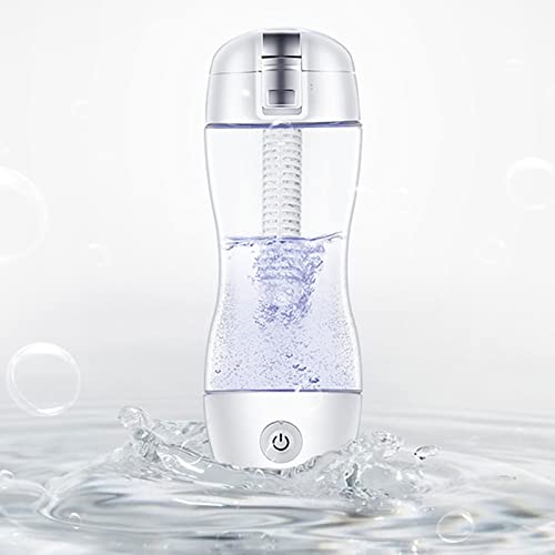 Generador Agua hidrogenada, ionizador Agua alcalina hidrogenada con Bola cerámica, Recargable por USB, Vaso Rico en hidrógeno plástico Tritan, 350 ml. Alcanza un Contenido hidrógeno hasta 1200 ppb.