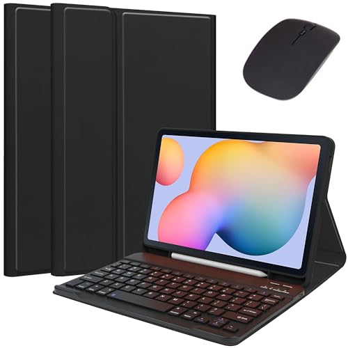 Funda con teclado para Galaxy Tab A8 10.5 kaidisen con ratón negro para SM-X200