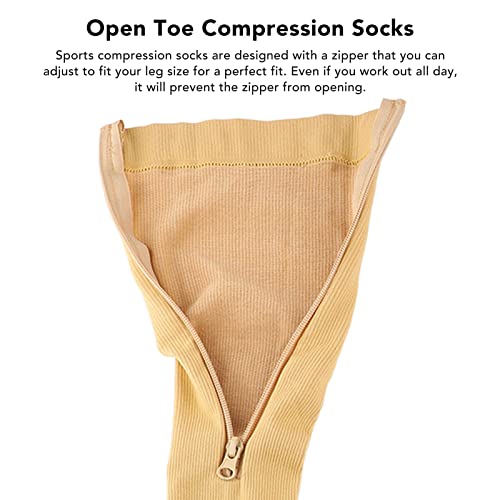 Meias de Compressão, Dedos Abertos sobre a Panturrilha, Melhoram a Circulação Sanguínea para Fitness