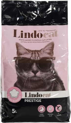 LINDOCAT Prestige Lettiera Micro Agglomerante Bianca per Gatto da 5 Litri bentonite