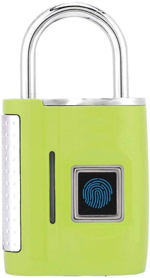 Candado de Huella Dactilar, Cerradura biométrica Inteligente Impermeable IP65, Cerradura Digital sin Llave para Exteriores, cerraduras de Viaje, Recarga USB, Seguridad, Huella Digital de Metal.
