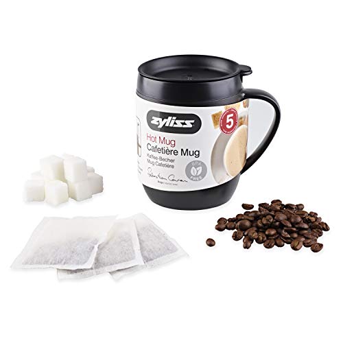 Zyliss Hot Mug Cafetiere - 2 x Plastic/Silicone Travel Mug Bundle | Grey/Blue | Dishwasher Safe | 5 Year Guarantee - Image 6