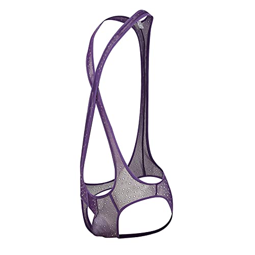 QiaTi Herren Unterwäsche Mesh Breathable Athletic Supporters Slim Fit Jumpsuit… Cover