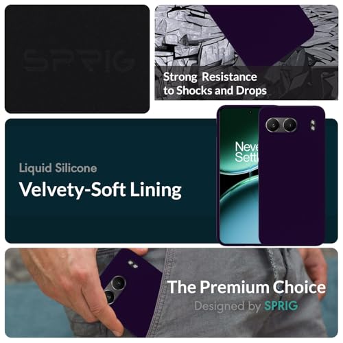 Image of SPRIG Compatible with OnePlus Nord 4 Premium SilkTone Back Cover Drop Tested Shock Proof Mobile Case for Men, Women, Boys and Girls with Camera Protection (Dark Purple)