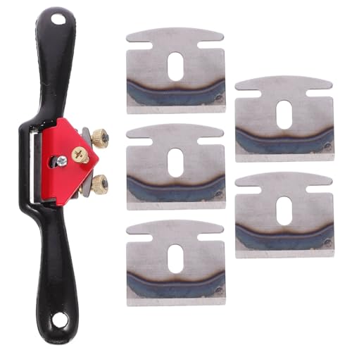 IWOWHERO Cepillo Manual para Madera Pequeño Ajustable Cuchillas de Acero Duro Juego 5 Hojas Pequeñas para Carpintería DIY Herramienta para Biselar y Desbastar Trabajos de Bricolaje y