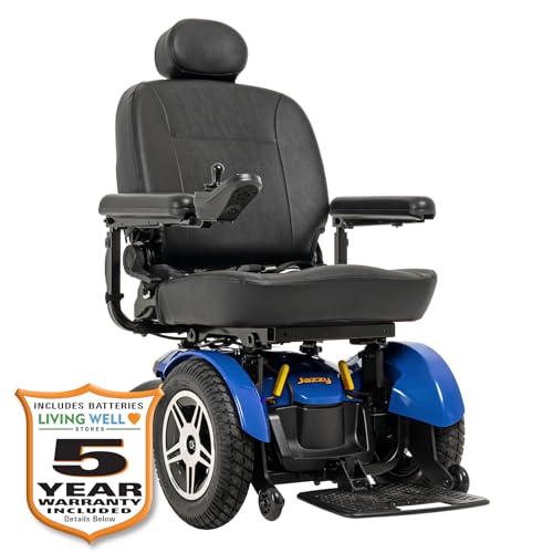 Pride Jazzy Elite HD Power Wheelchair, 450 Lbs. Weight Capacity, with 5-Year Extended Warr (Blue, 22" x 20" - 22" Seat)