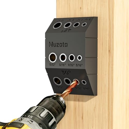 Muzata Upgraded Multi Angle Drill Guide Fit 30 45 90 Degree Cable Railing Kit Stair Visible Template Jig 4 Sizes Guide Track for Straight and Angle Hole Wood Post CT24 CT1