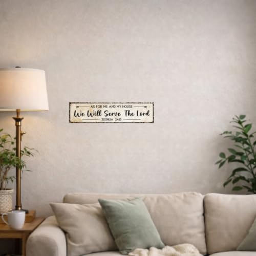 As For Me And My House We Will Serve The Lord Metal Sign 16x4 Inch Rustic Aluminum Bible Verse Wall Decor Farmhouse Christian Home Decoration Church Gift Bedroom Living Room Porch Hanging Artwork - image 4