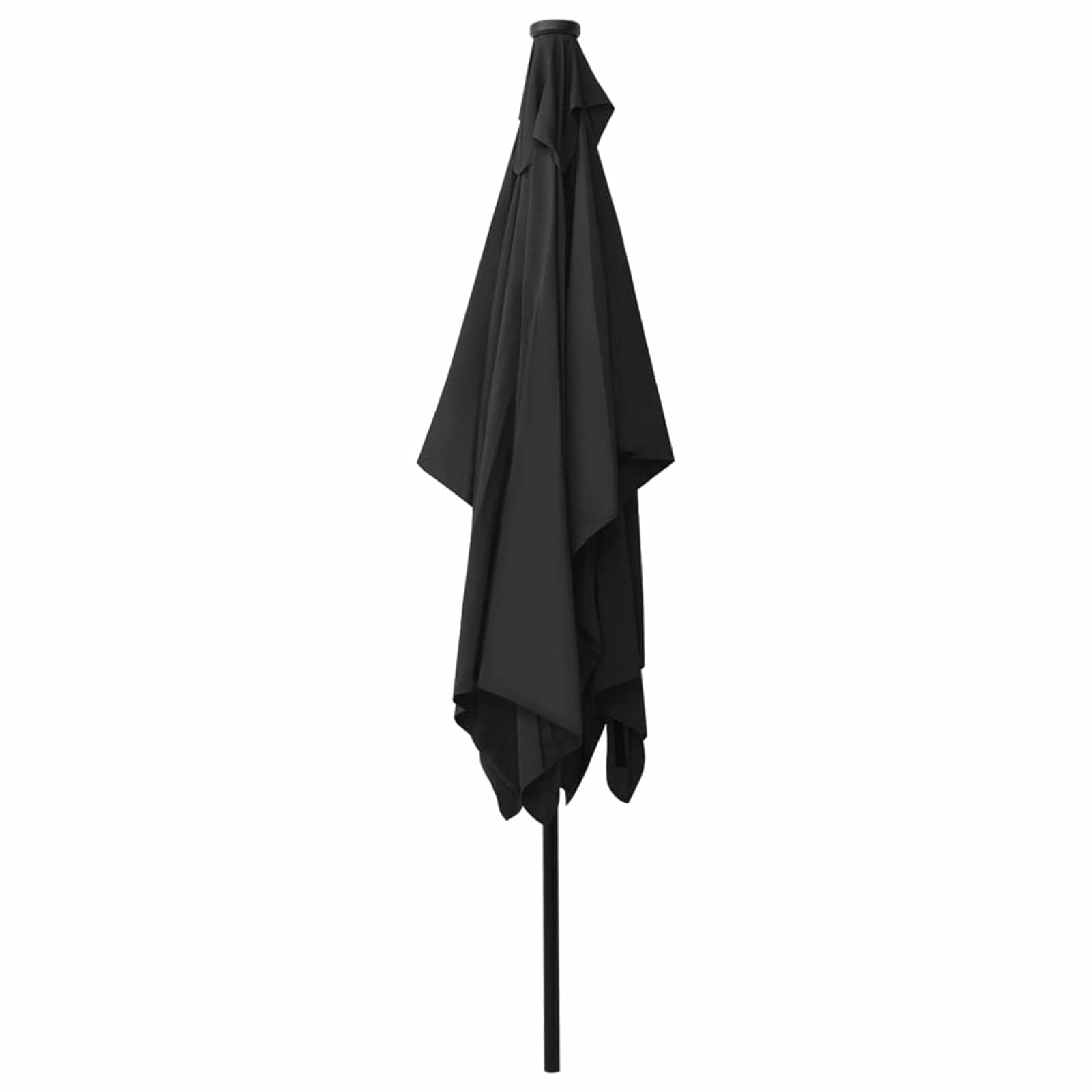 Homgoday Sombrilla de jardín con LED y Palo de Acero Negro 2x3 m Sombrilla Terraza Exterior, Sombrilla Jardín Grande Orientable Jardín Parasol Balcón
