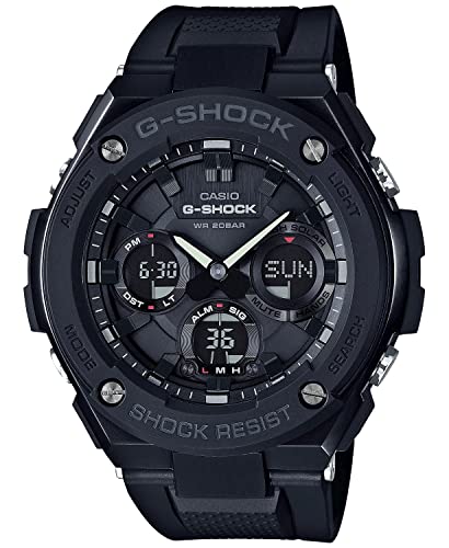 Image of Casio Men's 'G Shock' Quartz Stainless Steel and Resin Casual Watch, Color:Black (Model: GST-S100G-1BCR)