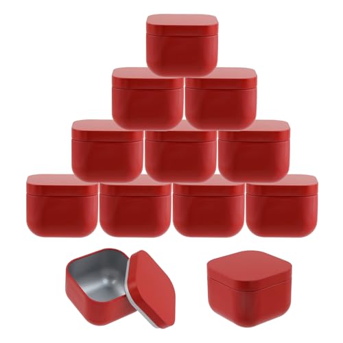 Boîtes à bougies vides en métal rouge pot stockage loisirs créatifs bricolage 85g