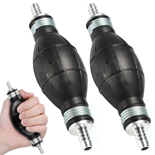 2 Pièces Amorceur Gazole 8mm, Pompe Manuelle pour Transfert Gaz Essence Diesel Eau Liquide - Voiture Jardin