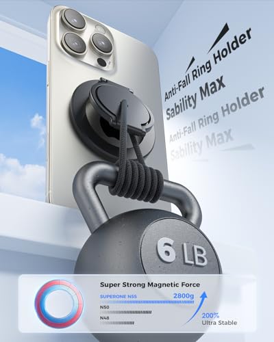 Image of SUPERONE Dual Magnetic Phone Ring Holder, 1 /4 inch Screw Tripod Mount Adapter
