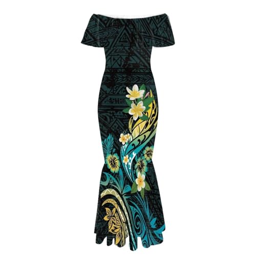 Image of Polynesian for Women S-7XL Off Shoulder Maxi Dress Hawaiian Summer Dresses