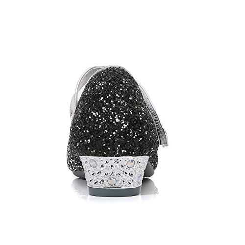 Girls High Heels Sequin Gradient Princess Low Heel Mary Jane Festive Party Dance Shoes Cutout Sandals4