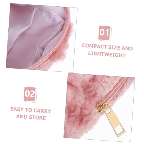 Cute Coin Pouch: Heart Design Fuzzy Makeup Bag - Cute Travel Cosmetic Organizer - Mini Coin Pouch Purse For Teens And Girls3