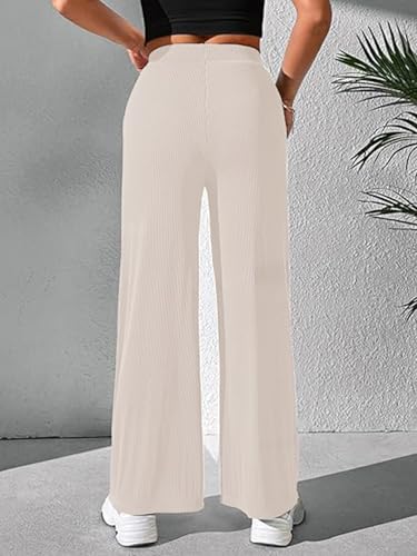 Image of Prenuem Women's High Waist Flared Korean Trousers, Trendy Casual Wear for Daily & Travel Use (Available in Plus Size)