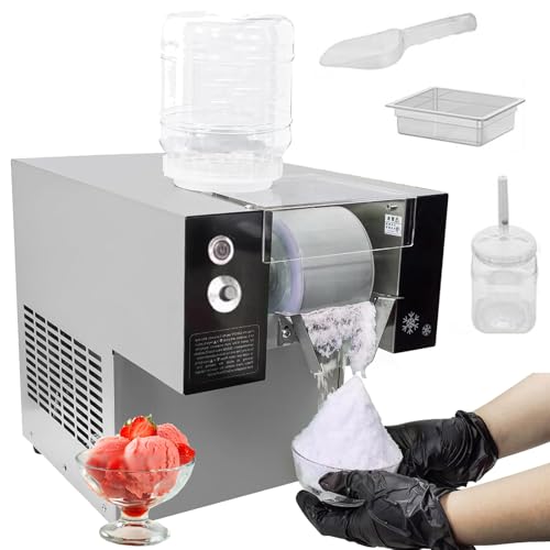 Máquina para Hacer granizados con Hielo, trituradora de Nieve Comercial, trituradora Continua de Copos de Nieve de Acero Inoxidable, Cono eléctrico para Camiones de Comida, 70 kg/h