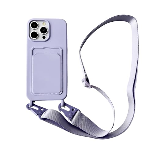 Housse iPhone 14 et 12 Pro Max violette avec clapet rabattable et support vidéo