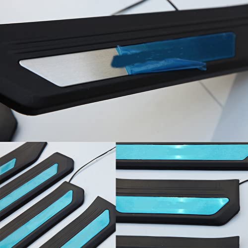 Cebat 4Pcs Led Stainless Steel Car Door Sill Scuff Plate Guard Sills For Honda Hrv 2016-2022 Automotive Door Entry Guard Protector Trim #TOP5