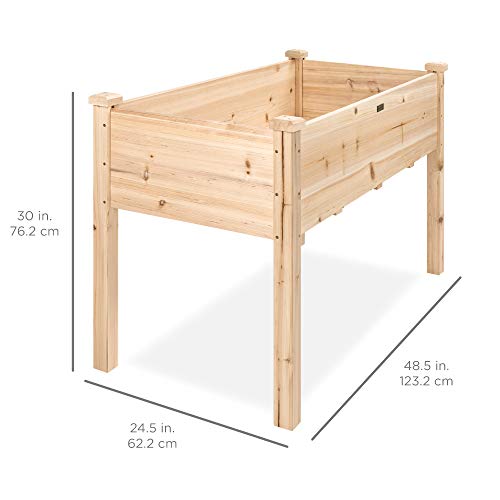 Best Choice Products 48x24x30in Raised Garden Bed, Elevated Wood